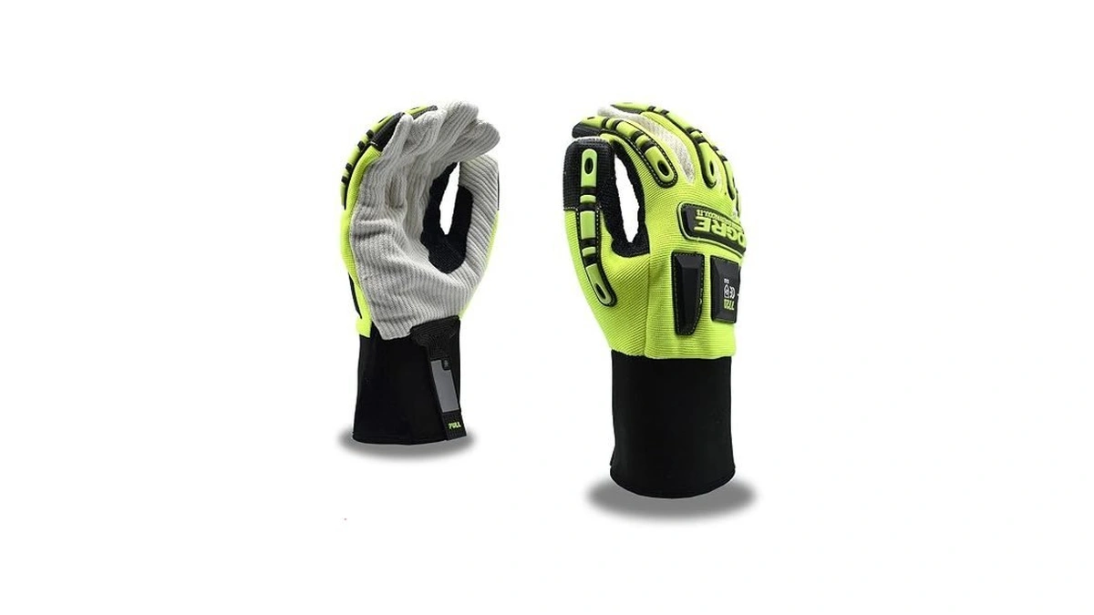 Cordova 7720 High-visibility Impact Gloves, Corded Canvas Palm, Spandex Back,