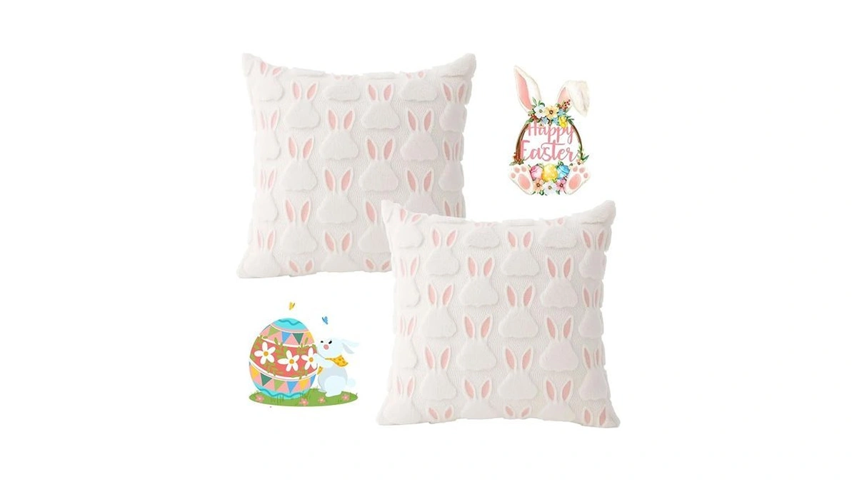 Easter Pillow Covers, Set Of 2 Bunny Throw Pillow Covers