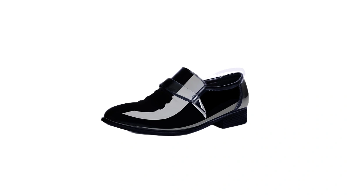Xipai Mens Tuxedo Shoes Patent Leather Loafers Dress Shoes Black