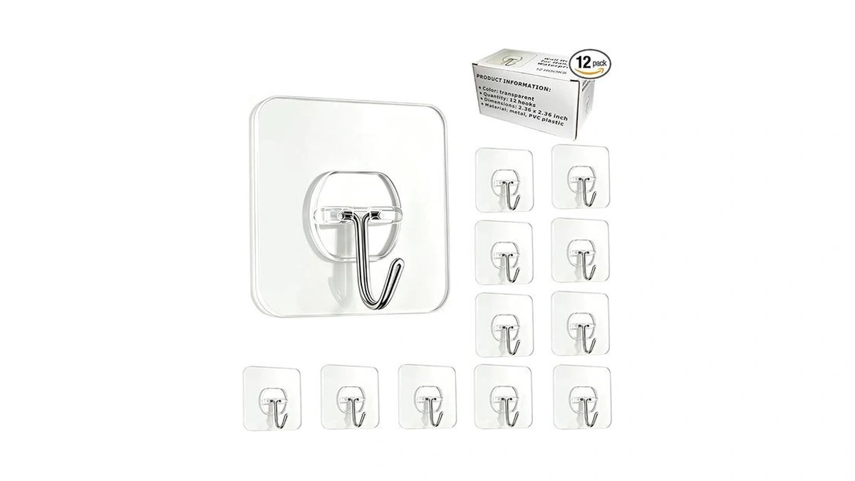 Adhesive Hooks - Heavy Duty Sticky Wall Hooks For Hanging,