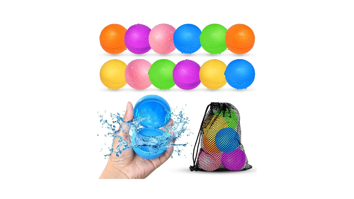 12pcs Reusable Water Balloons, Pool Beach Water Toys For Boys