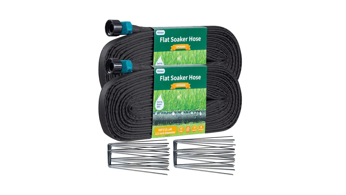 Hlinker 2026 Flat Soaker Hose 100 Ft (50ft 2packs) With