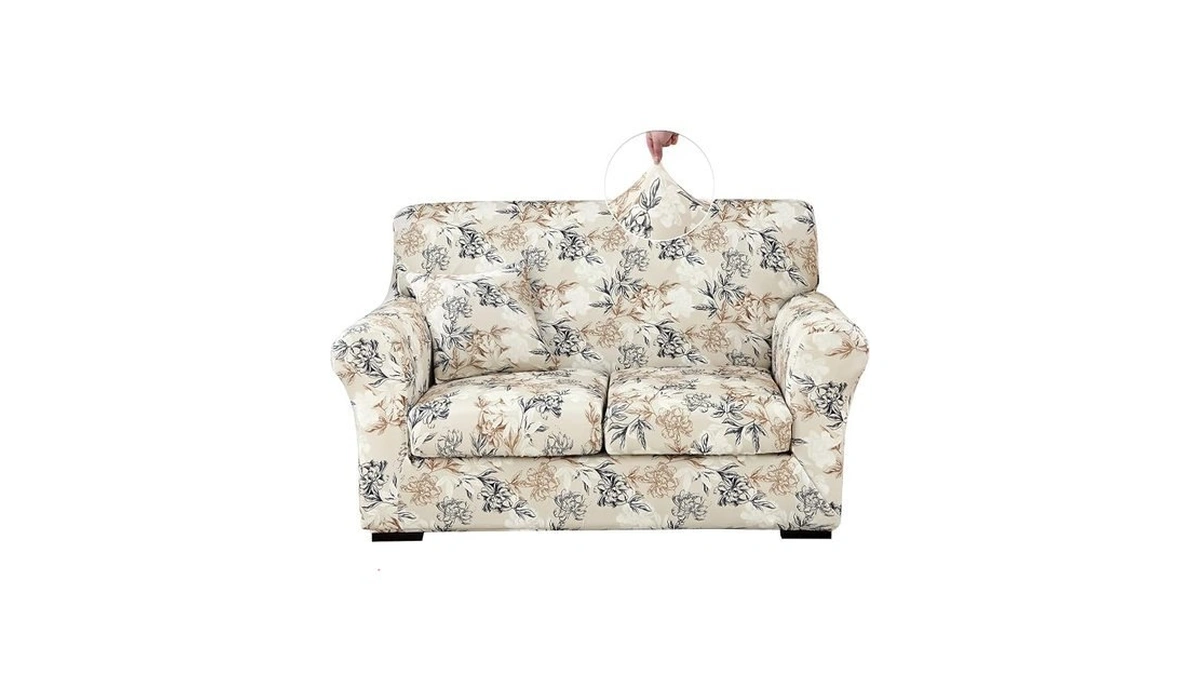 Keyroal Stretch Printed Sofa Cover Couch Covers, 4-pieceloveseat Slipcovers With