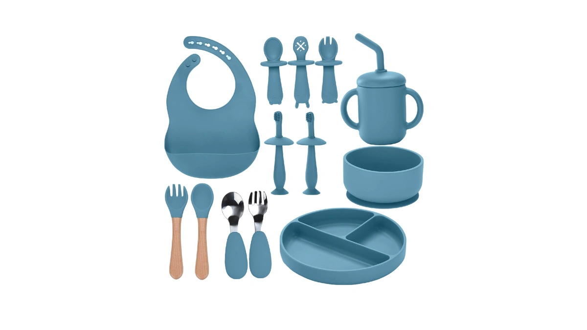 Silicone Feeding Set, 13pcs Baby Feeding Essentials With Suction Bowl