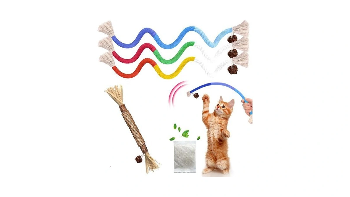 Gbsyu Cat Toys Chew Rope & Silvervine Sticks For Bored