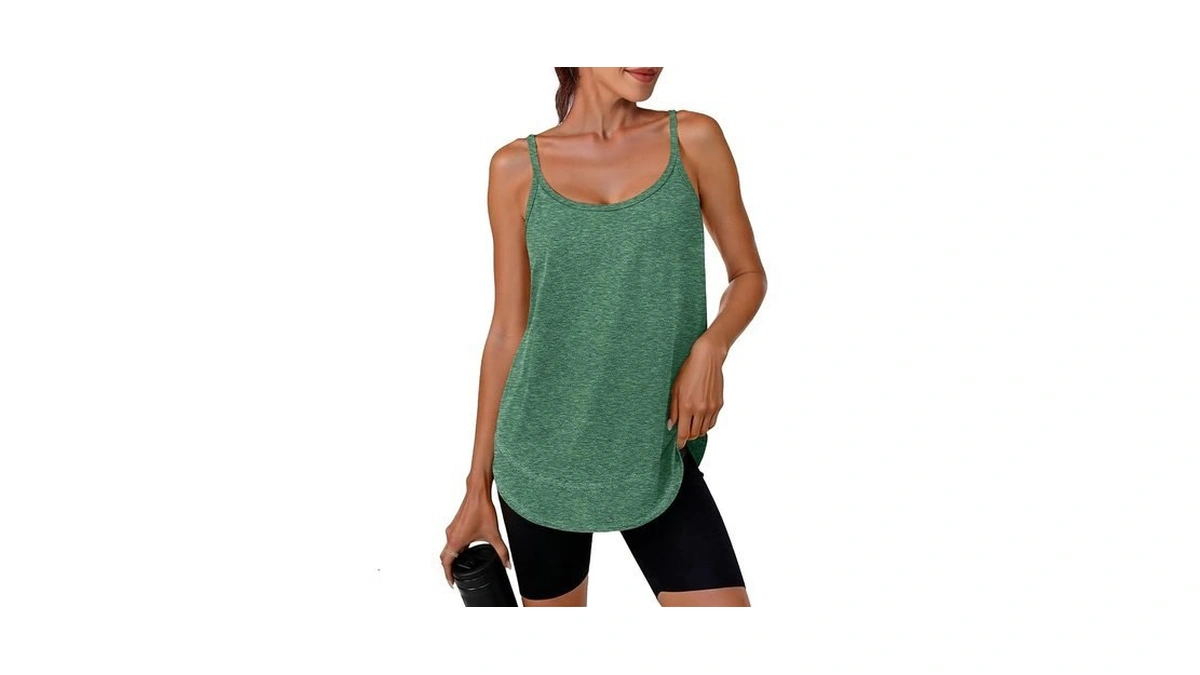 Anrabess Workout Tank Tops For Women Spaghetti Strap Camisole Shirts
