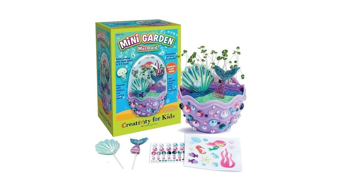 Creativity For Kids Mini Garden: Mermaid Terrarium Kit - Mermaid
