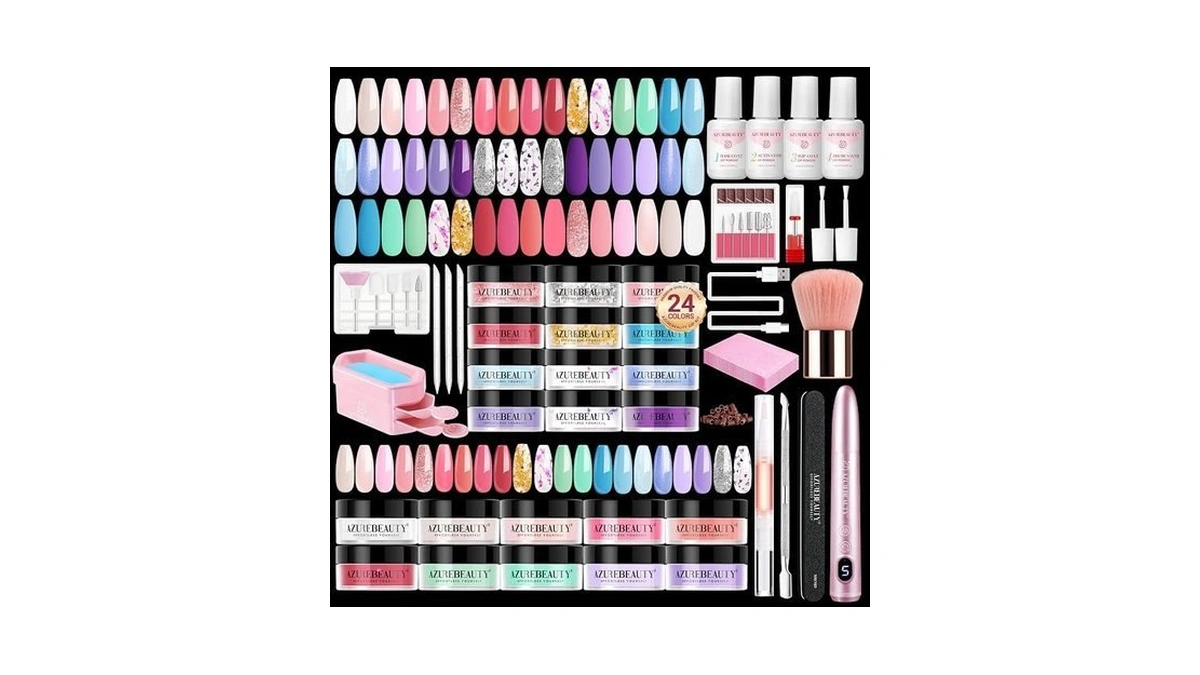 Azurebeauty Dip Powder Nail Kit With Electric Nail Drill 24