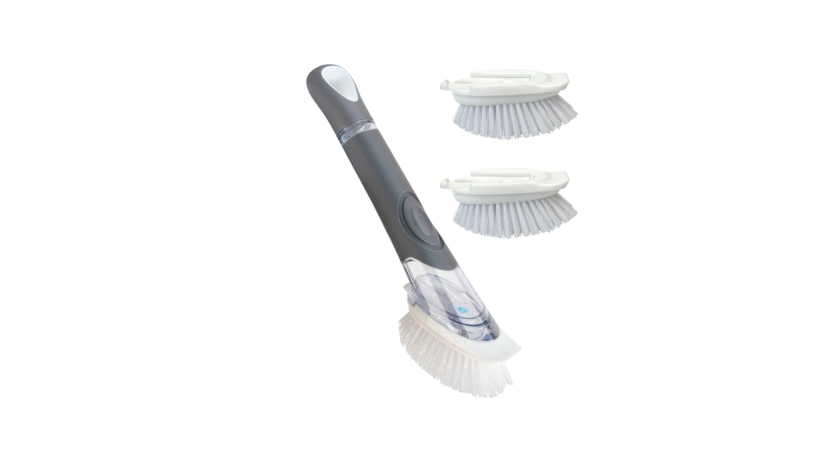 Celox Dish Brush With Soap Dispenser, Heavy Duty Dishwand Kit,