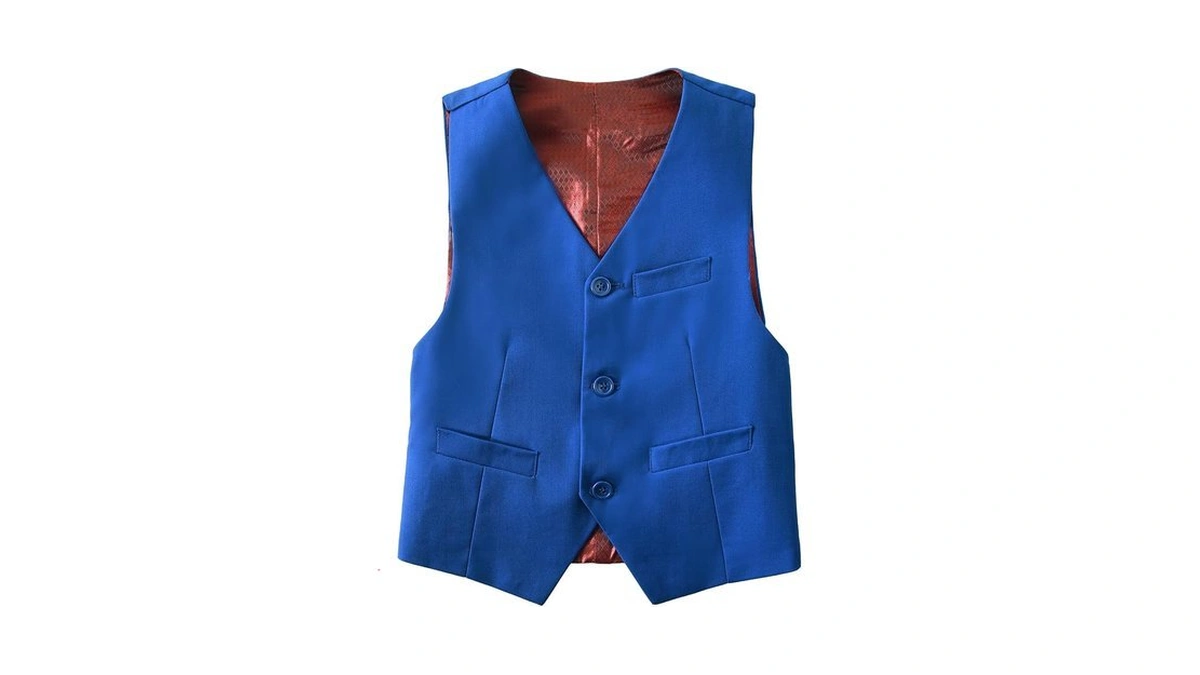 Tamifly Boys Suit Vest Royal Blue Kids Formal Waistcoat With