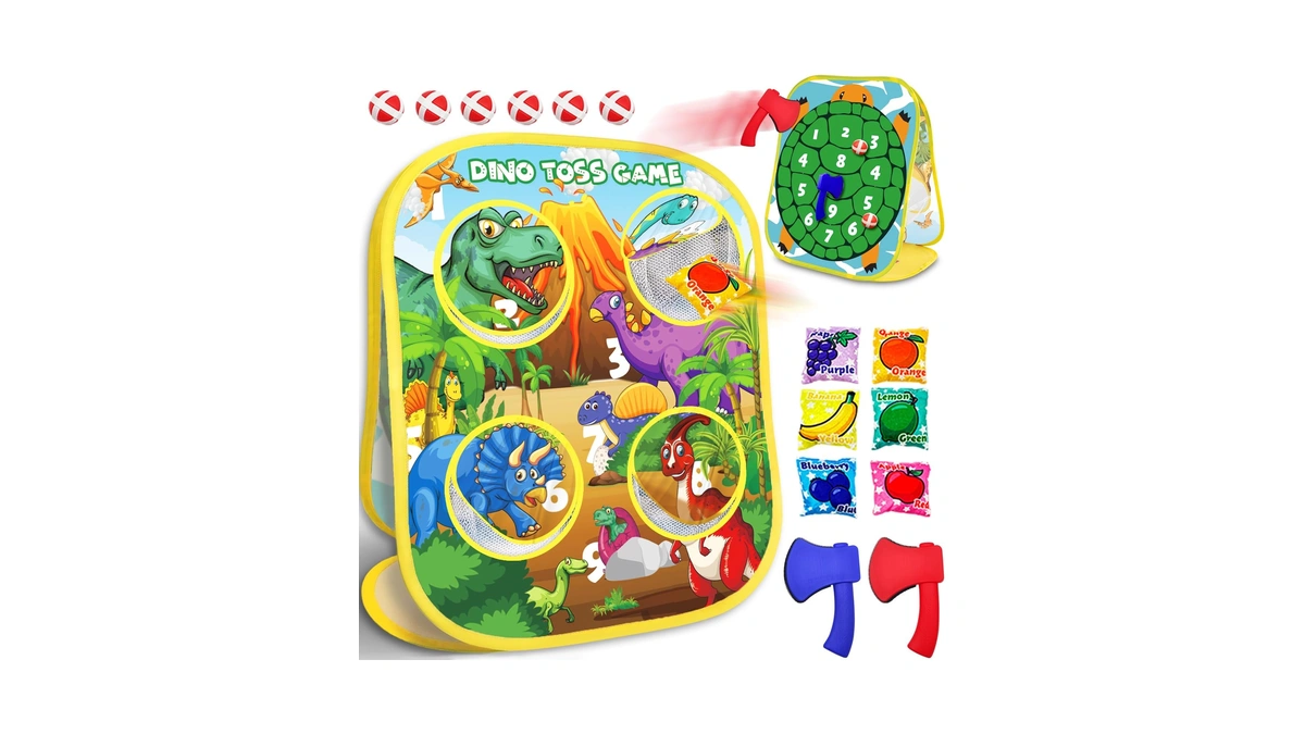 3-in-1 Dinosaur Bean Bag Toss Game For Boy Toddler Ages