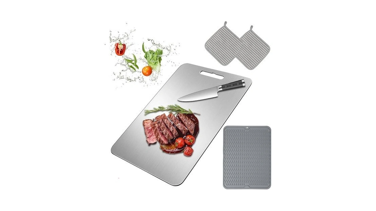Acellegic 4 Pcs Titanium Cutting Board For Kitchen 16 X