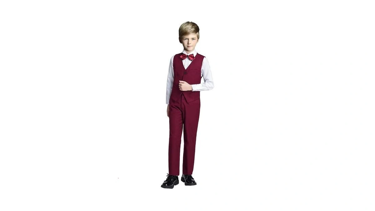 Fersumm Toddler Suit Boys Slim Fit Suits Kids Dress Vest