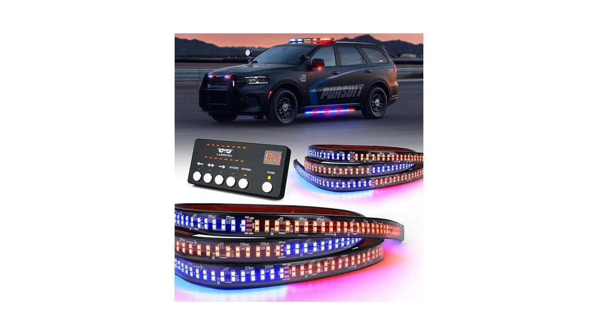 Lumenix 2pcs 70 Inch Emergency Strobe Lights Strip Led Running