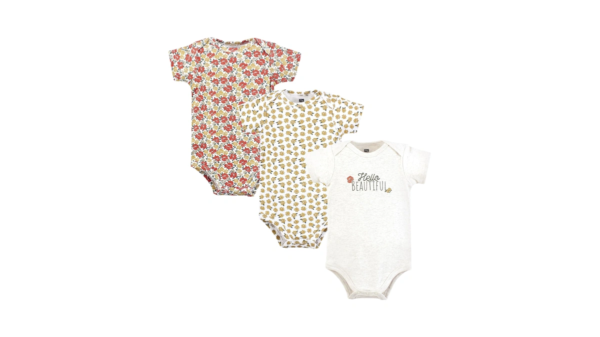 Hudson Baby Infant Girl Cotton Bodysuits, Hello Beautiful, Newborn