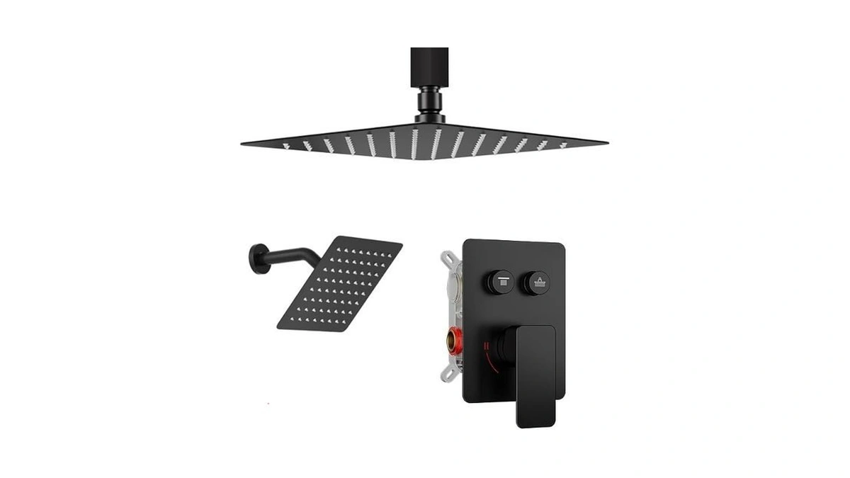 Rainfall Shower System, Starbath 10" Ceiling Mount Rain Showerhead And