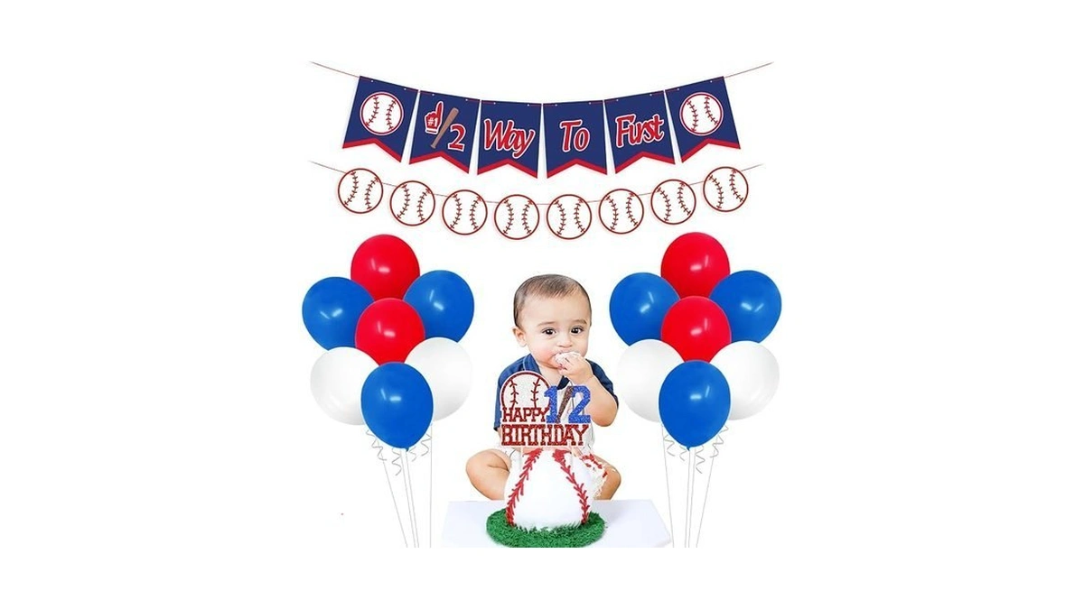 Kitticcino Baseball Half Birthday Party Decorations Kit Half Way To