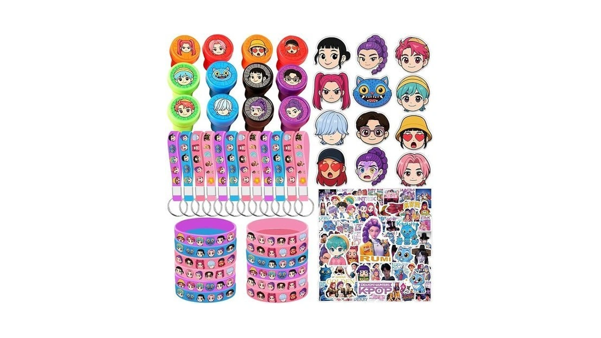 Bellicremas 128pcs K Pop Demon Hunters Party Favors, 12 Keychains