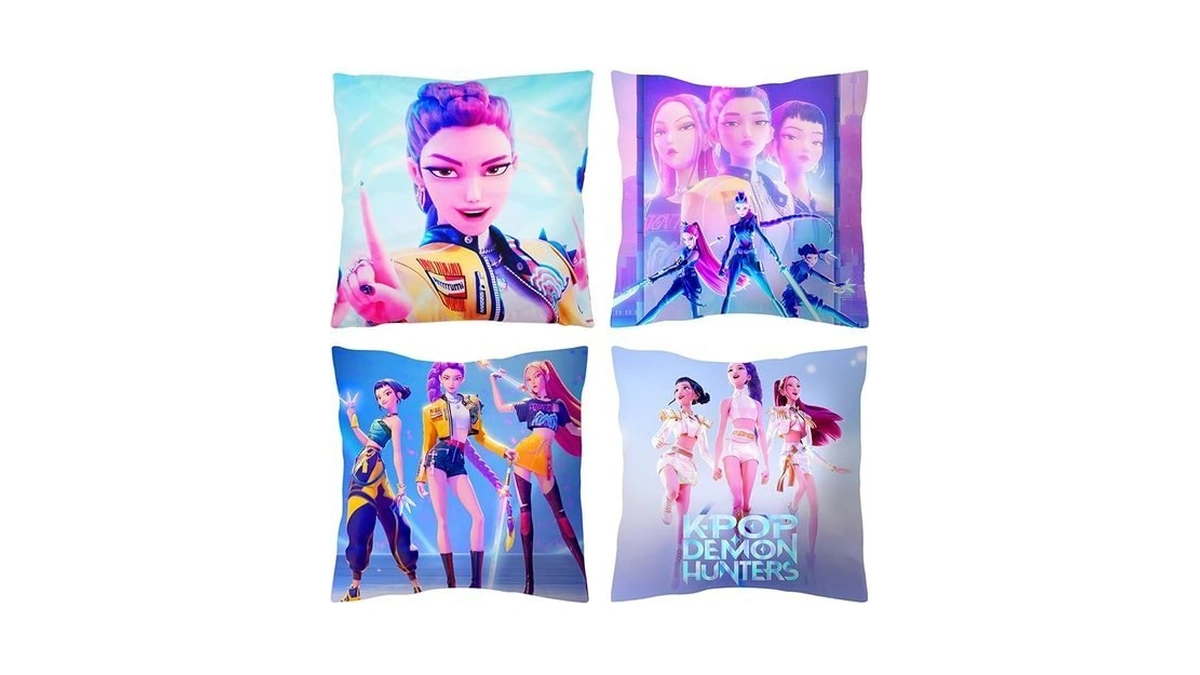 4pack Demon Hunters Pillow Covers, 18" X 18" 4 Unique