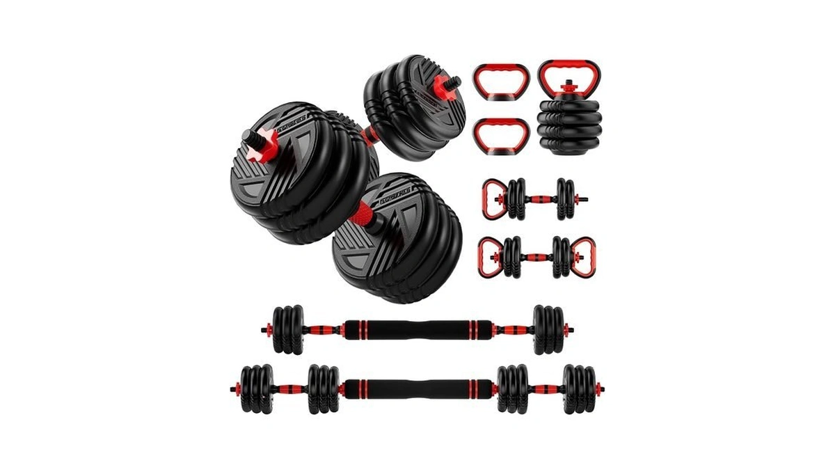 Adjustable Dumbbell Set, 10/20/30/45/70/90lbs, 5 In 5 Multi-function Dumbbells Set