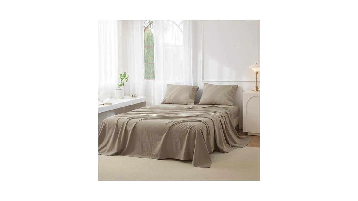 Jiyuan Full Size Sheet Set, 4-piece - 100% Washed Cotton,
