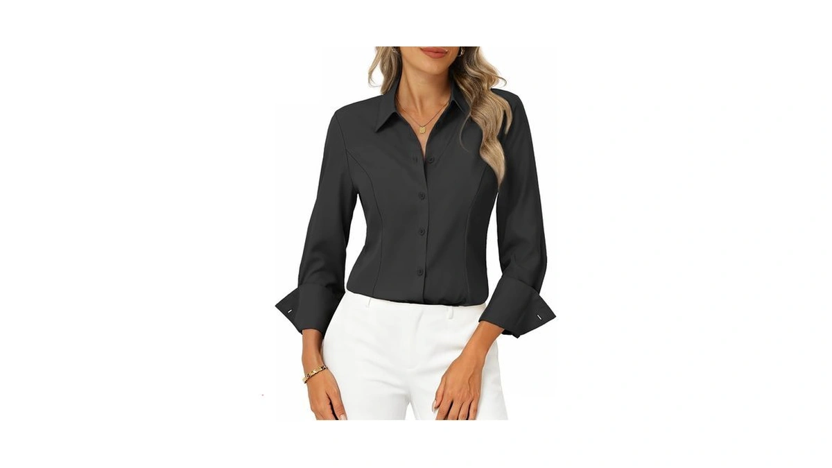 Grace Karin Womens Button Down Shirts,long Sleeve Collared Dress Shirt,wrinkle-free