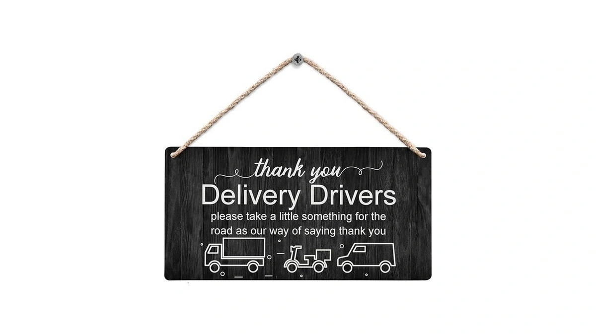 Huester Delivery Drivers Wood Plaque Sign, Delivery Driver Snack Sign,