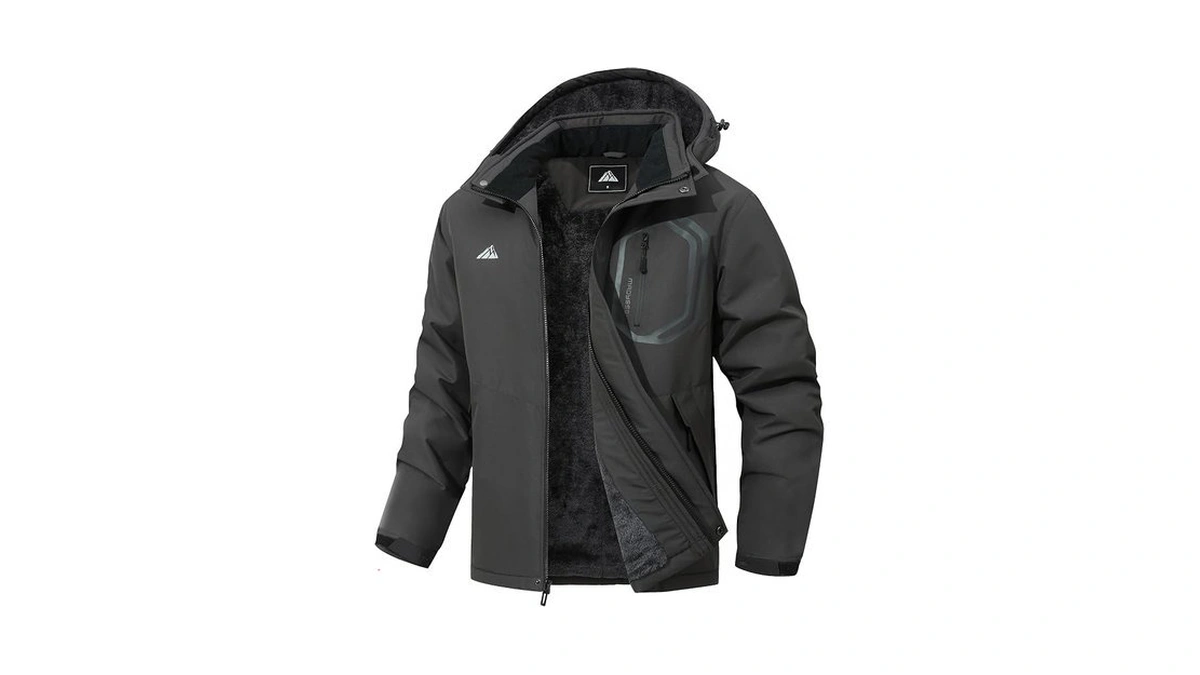 Maoyssen Men's Detachable Hooded Ski Jacket - Waterproof Padded Warm