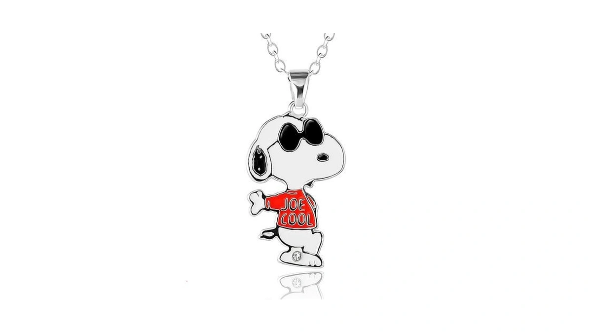 Sally Rose Snoopy Necklace For Women Official License, 16+2 Silver