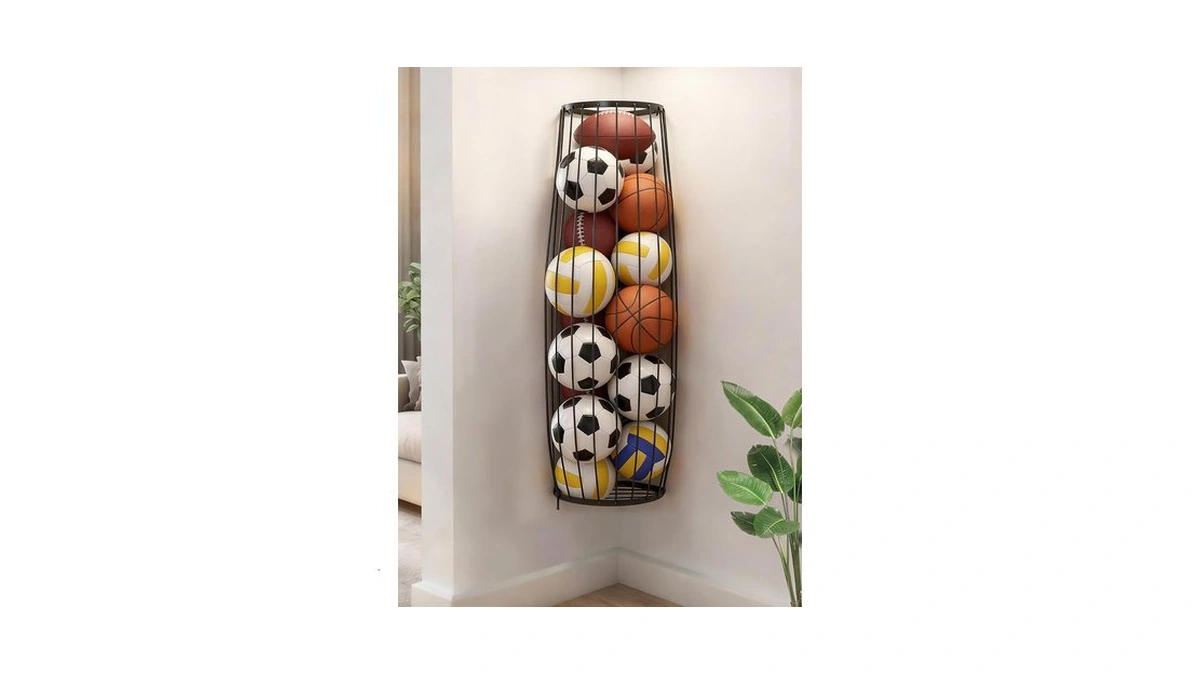 Aidili Garage Ball Storage Rack - Wall Mounted Corner Ball