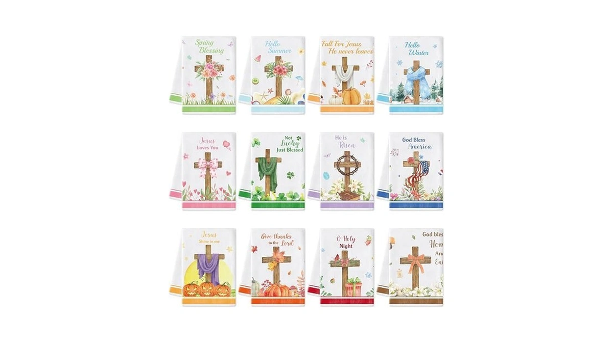 Watinc Seasonal Kitchen Hand Towels - 12pcs Dish Tea Towel