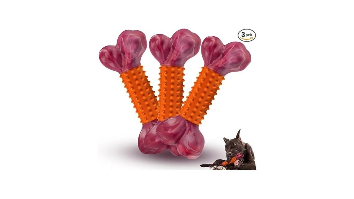 Apasiri 3-pack Tough Dog Toys For Aggressive Chewers: Peanut Butter