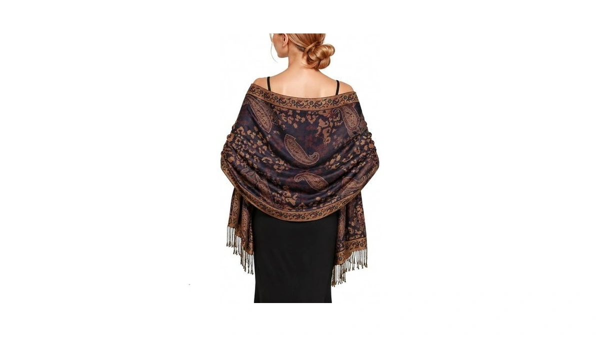 Yuifiare Reversible Paisley Shawl, Large Soft Scarf Wrap For Women