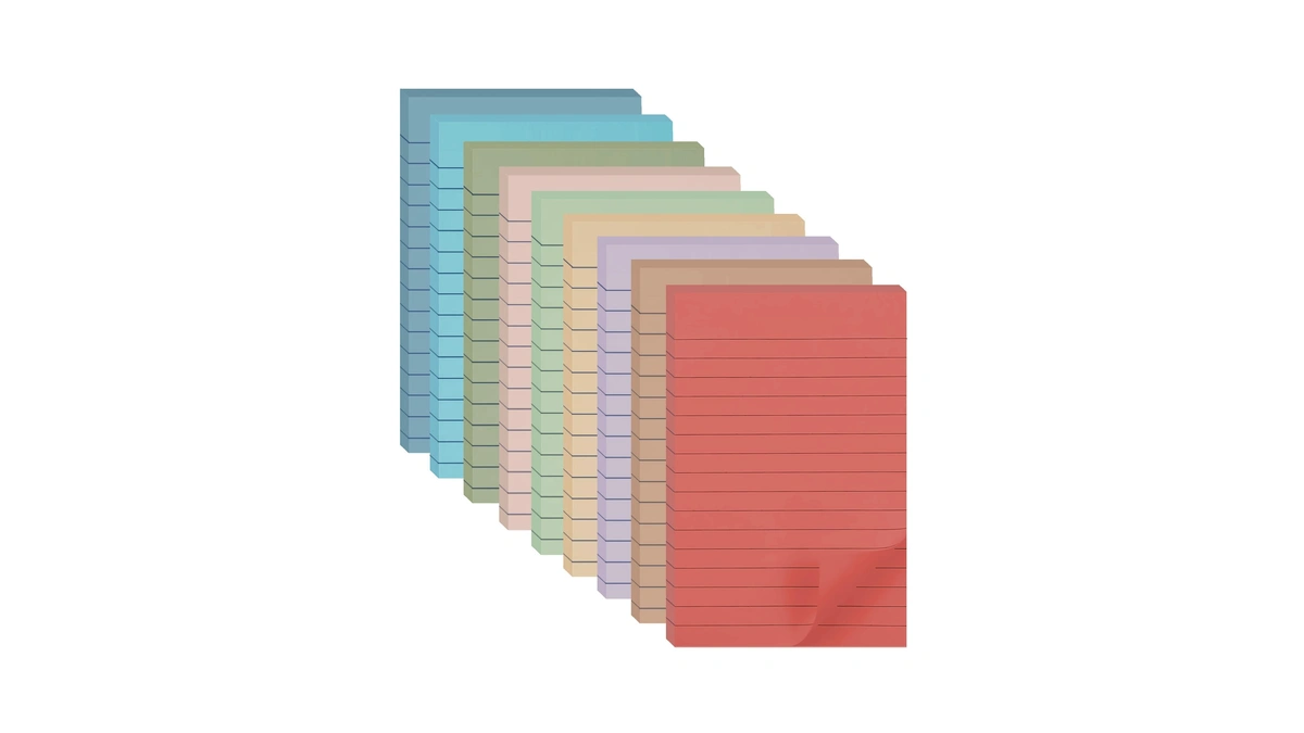 9 Pack Lined Sticky Notes 4x6 In Post Sticky Notes