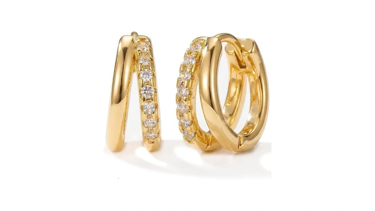 Mumreues 14k Gold Small Hoop Earrings For Women Trendy Dainty