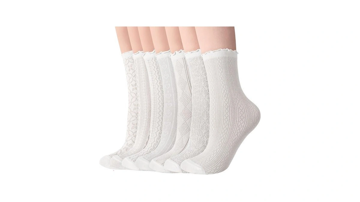 Amazon : Scenicamp 7 Pairs Ruffle Socks Summer Me