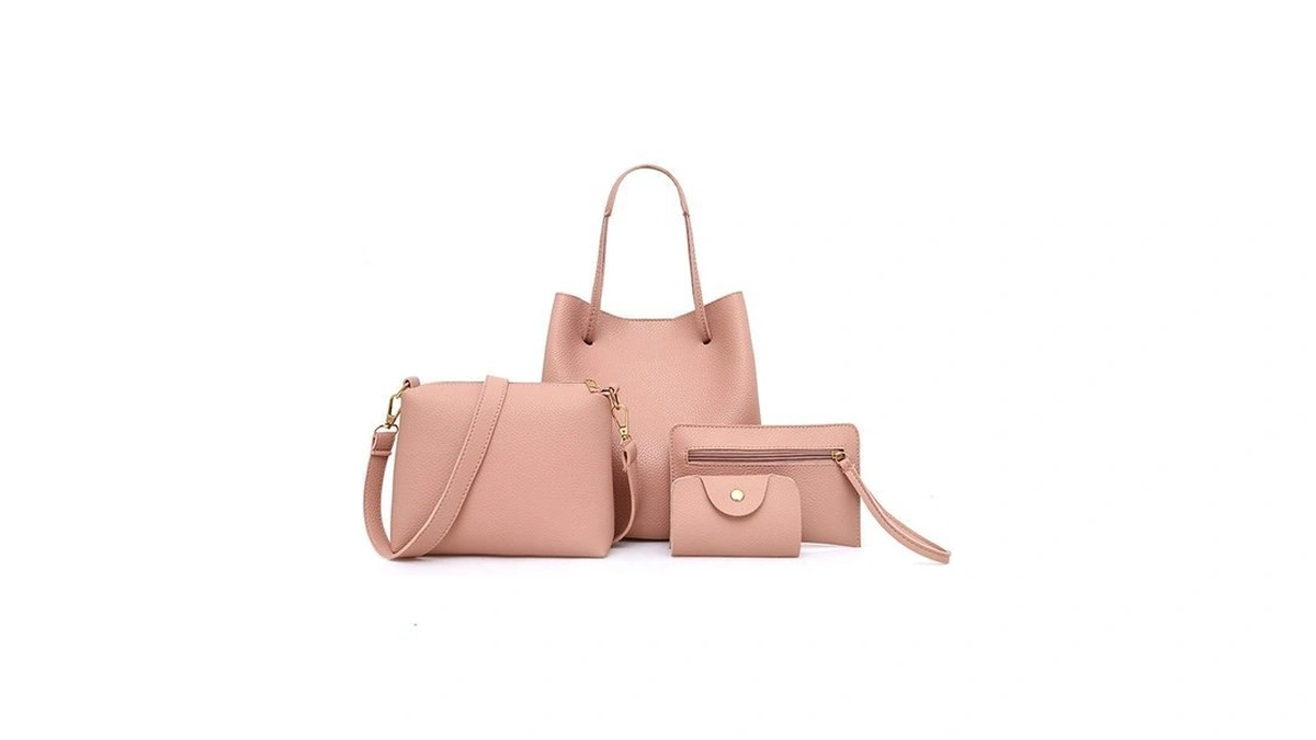 4pcs/set Leather Women Handbag Shoulder Bag Tote Card Holder Purse
