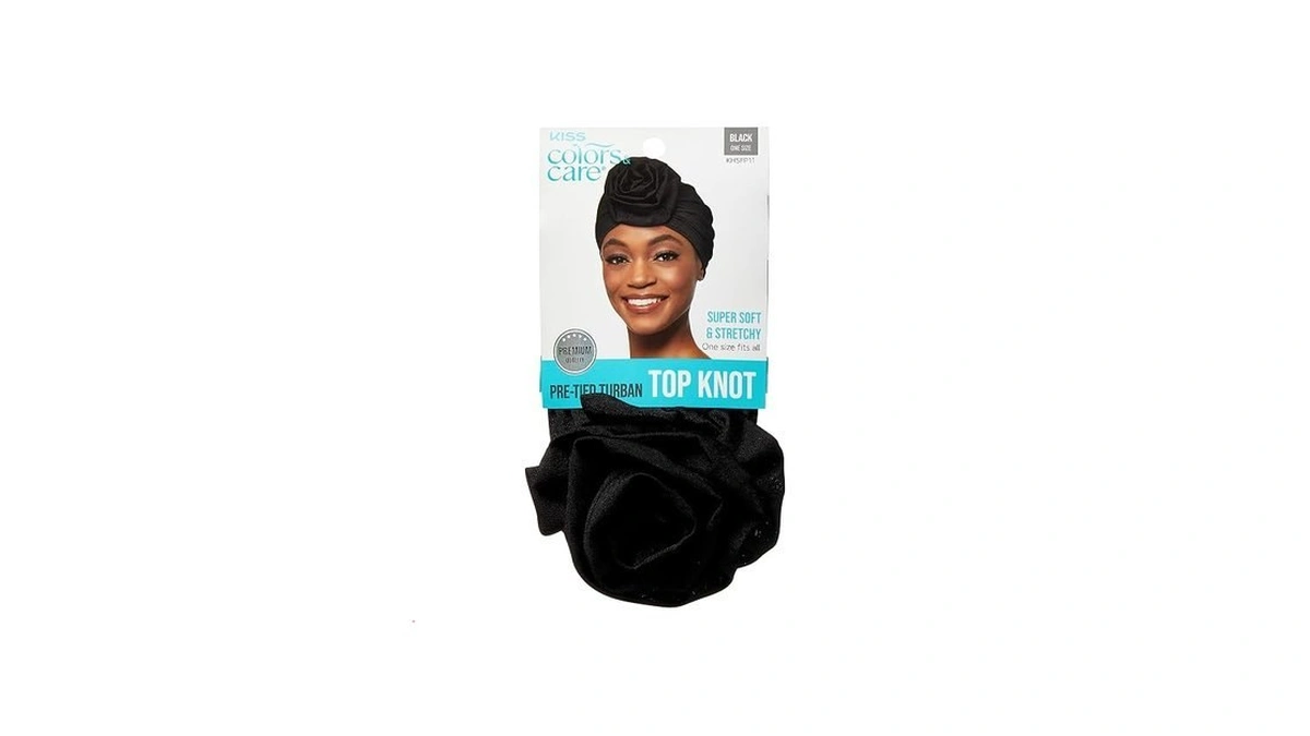 Kiss Colors & Care Top Knot Pre-tied Turban - Black
