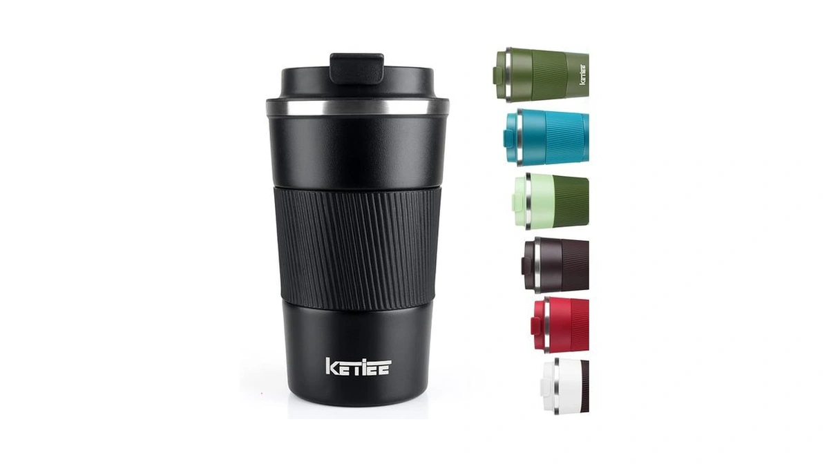 Ketiee Travel Mug 12oz, Vacuum Insulated Coffee Mug With Leakproof