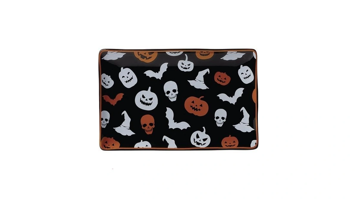 Oneida Serveware, Vintro Halloween Hors D'oeuvres Tray, Made Of Porcelain,
