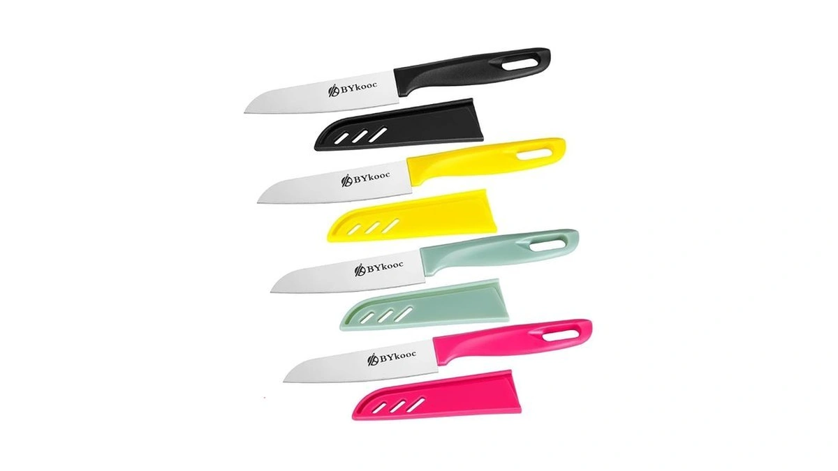 Bykooc 8 Pieces Paring Knives (4pcs Peeling Knives And 4pcs