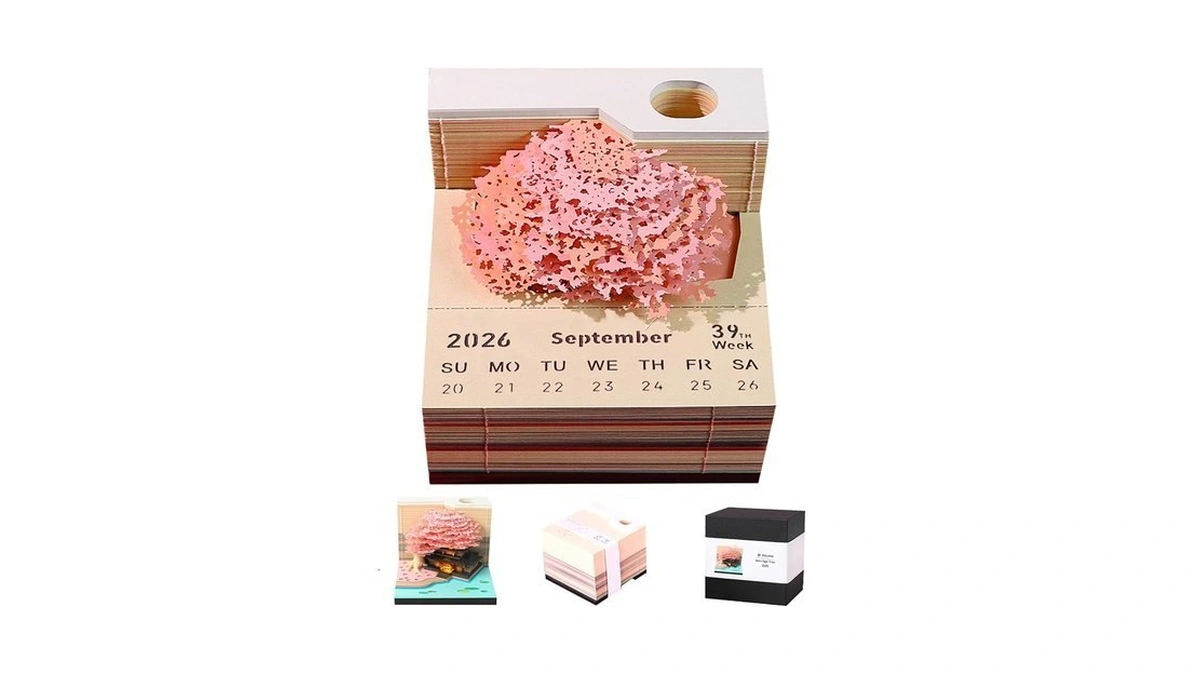 Easolay Rslipin 3d Memo Pad Time Piece Calendar 2026,3d Calendar