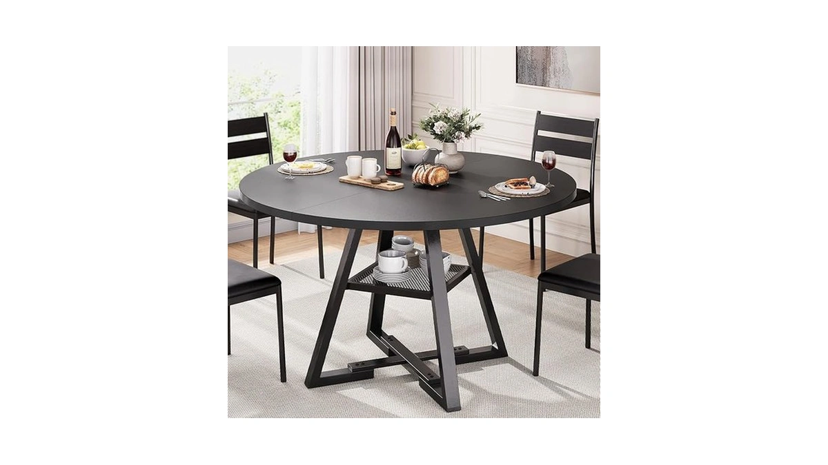 Jocoevol Round Dining Table For 4,kitchen Dining Room Circle Dinner