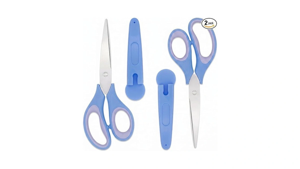2-pack 6.3-inch Blue Comfort Grip Scissors For Office, Crafts &