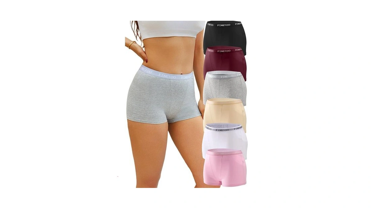 Finetoo Womens Cotton Boy Shorts Underwear Full Coverage Soft Boxer
