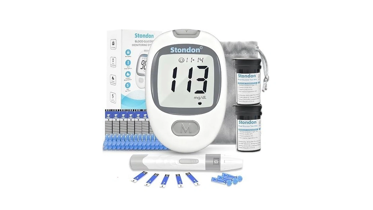 Glucose Monitor Kit, Diabetes Testing Kit, Blood Glucose Meter, 100