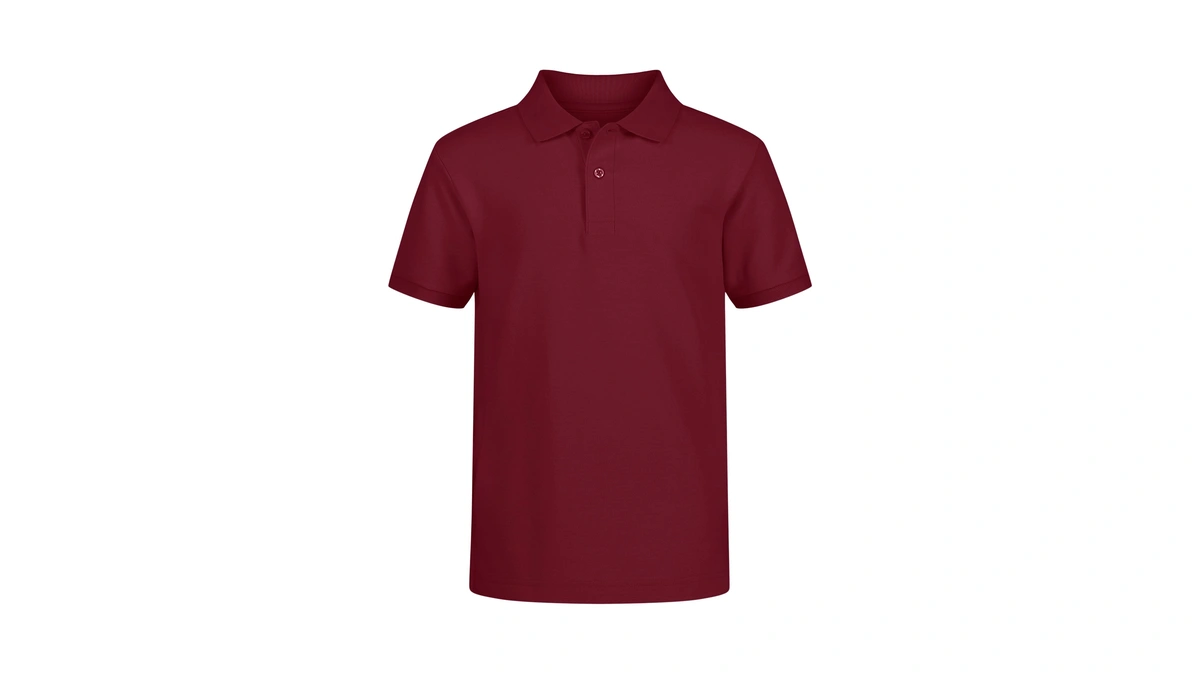 Izod Boys' School Uniform Short Sleeve Pique Polo, Burgundy, 6