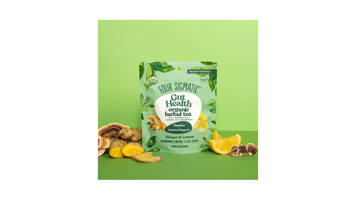 Four Sigmatic Gut Health Organic Herbal Tea | Organic Lemon