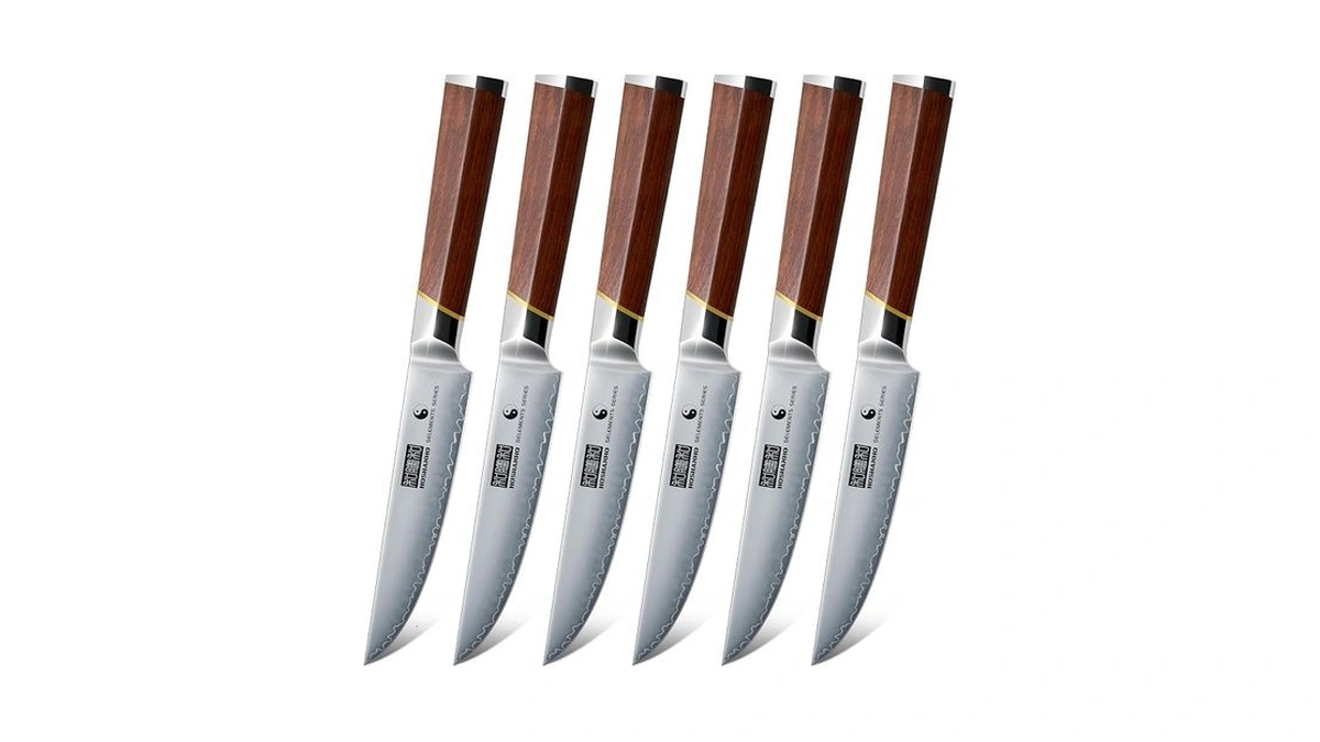 Hoshanho Steak Knives Set Of 6, Ultra Sharp 4.5 Inch