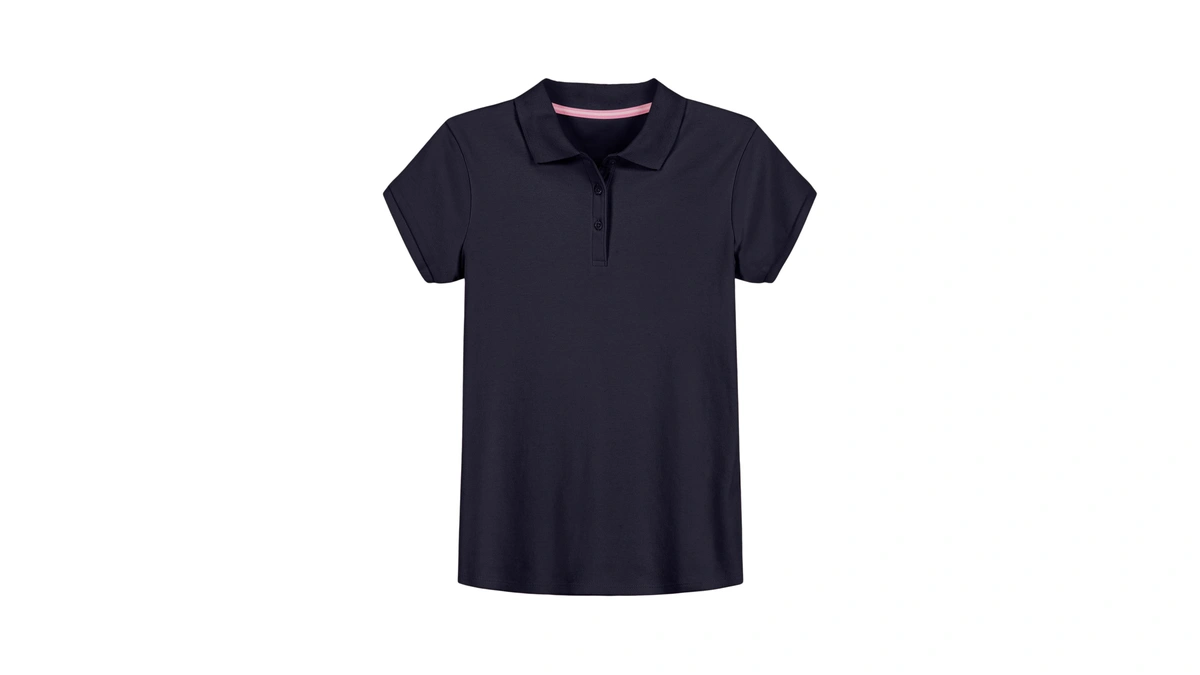 Izod Girls School Uniform Short Sleeve Interlock Polo Shirt For
